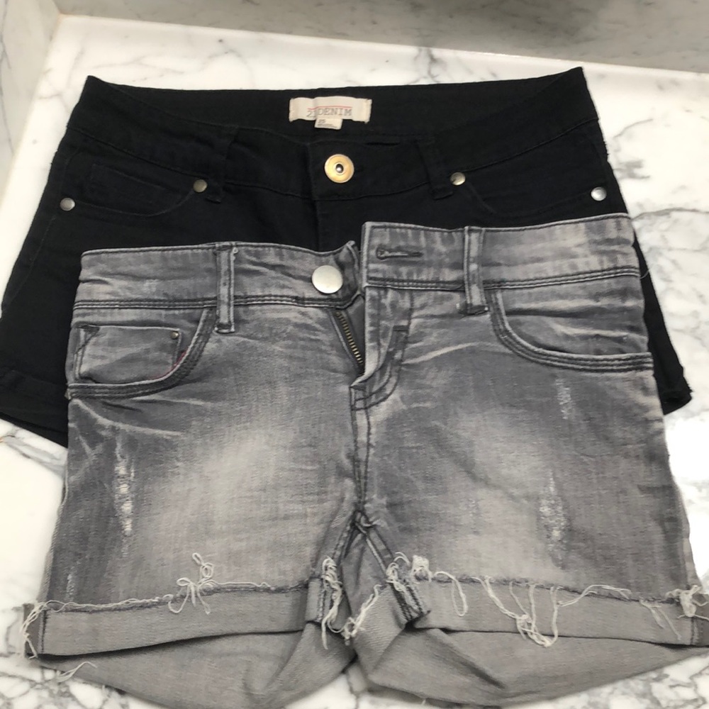 Low rise jean shorts set of 2